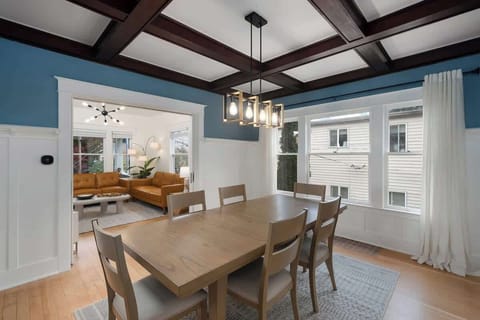 Large dining room offering ample space for meals, games, and making lasting memories with friends and family.
