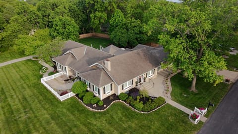 Aerial view of Magnolia House KC on the short-acre property.