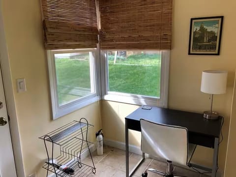Mudroom to backyard showing desk near Master bedroom hallway