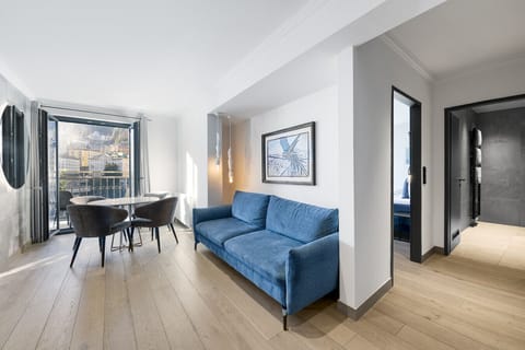 Living room with dining table and sofa