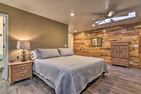 Bedroom 1 | King Bed | Ceiling Fan & Wood Accent Wall