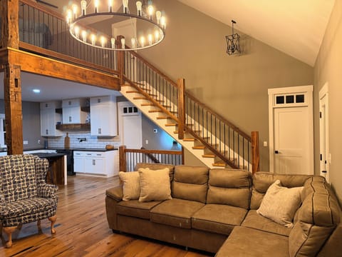 Living space with large sectional couch