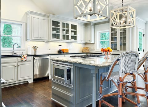 There's also a gorgeous gourmet kitchen with plenty of space...