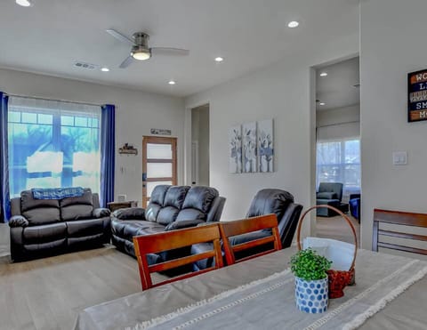 A nice open living room with plenty of room for the whole family.