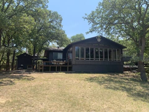 The house sits in the perfect spot to enjoy a cup of coffee and take in the view of the lake in the morning. 