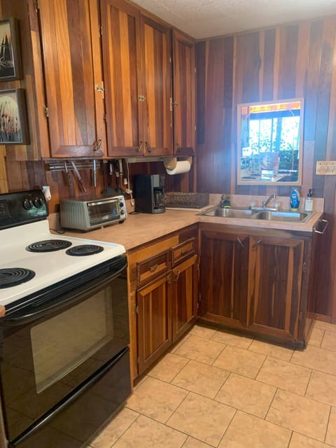 The kitchen is perfect for country getaway.