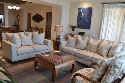 Stretch out on deep sofas for relaxed movie nights.