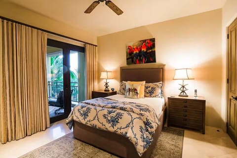 Unwind in plush bedding after a day in paradise.