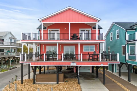 Spacious elevated beach house with expansive wraparound deck