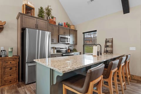 Have a conversation with the chef while sitting in the chairs at the counter!