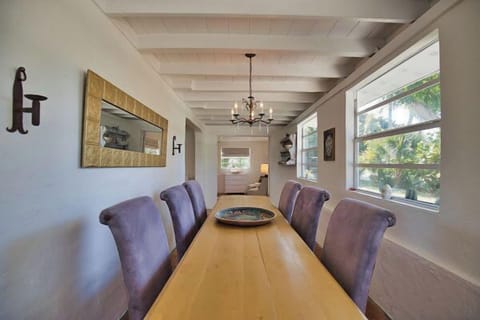 Long dining table perfect for family meals