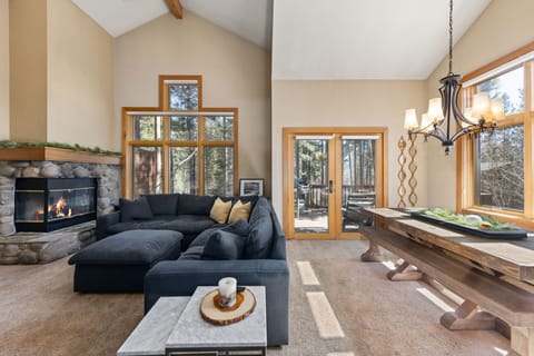 Living room, kitchen with outdoor view