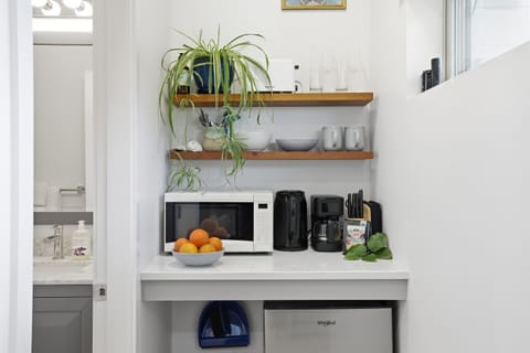 Kitchenette area- mini fridge, microwave, coffee machine and kettle