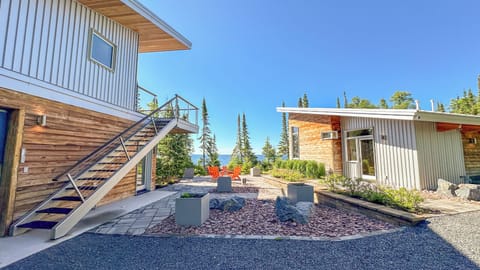 Sunrise Shores is two homes in one. The main home on the right and the garage guest home on the left.