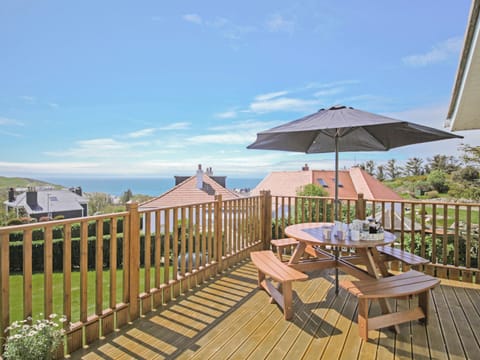 Magnificent views from the raised terrace | Cedar Lodge, Portpatrick