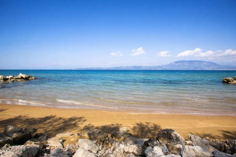 Golden sand and turquoise waters create the perfect Mediterranean beach escape just a short stroll from the apartment.