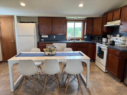 The large dining table near the kitchen is great for those times you want to bake cookies or make a big breakfast. 