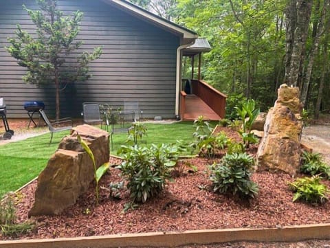 New Rock Gardens & Ramp leading to front door.