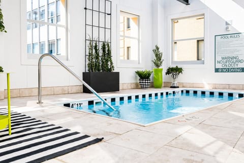 Unwind in the bright indoor pool for a refreshing dip.