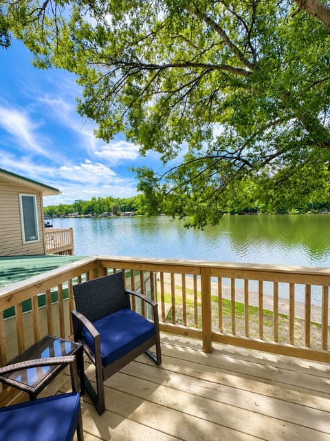 Peaceful lake view from the balcony.