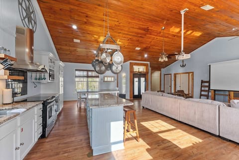 Large kitchen with plenty of counter space for preparing meals