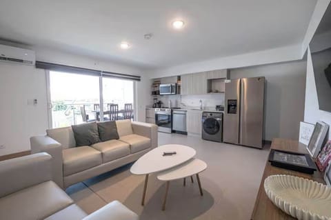Open-concept living room and kitchen