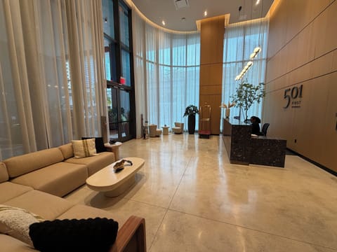 Building Front Desk / Reception. Very Modern and Luxurious. 