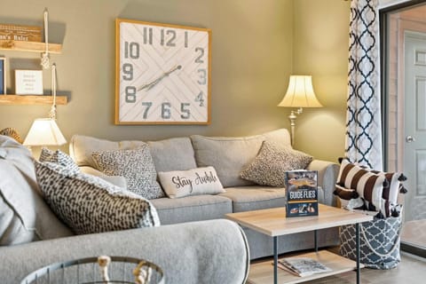 Curl up in the inviting living room & enjoy a movie night at home​