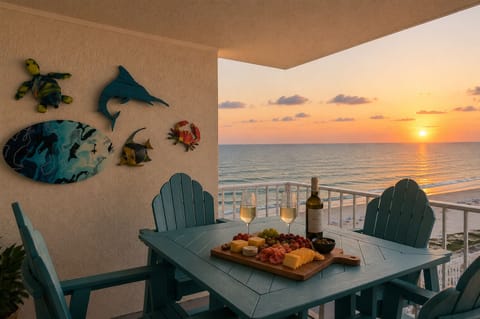 Enjoy stunning sunset views and Gulf-front scenery from your private balcony. Perfect for morning coffee or evening cocktails. Just minutes from St. Andrews State Park, Pier Park, Ripley’s, Shipwreck Island, dining, and nightlife in Panama City Beach.