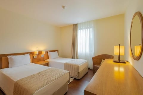 Settle into comfortable twin beds for restful, quiet nights.