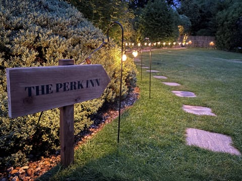 Well-lit stepping stone path