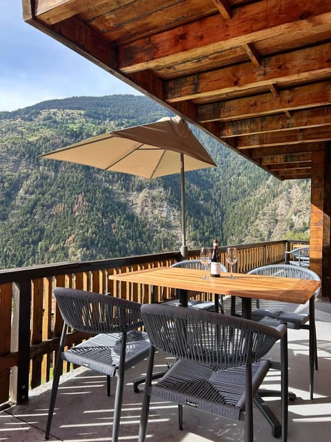 Spacious balcony with beautiful mountain views