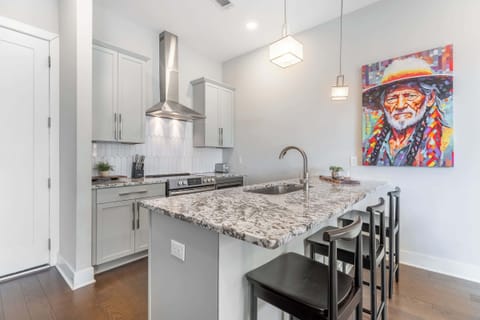 Large kitchen island with seating for four