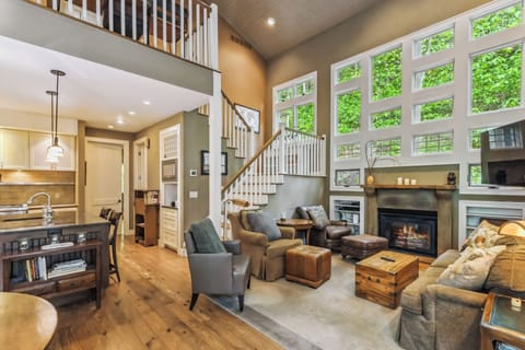 Cozy living room in an open-concept space