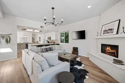 Living area with gas fireplace