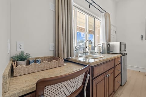 Dedicated workspace with chair.