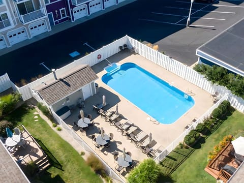 Aerial view of the in-ground shared pool!