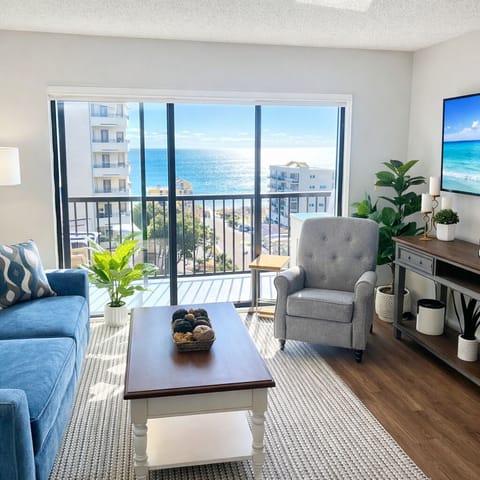 Beautiful Ocean Views from the fully updated living room.