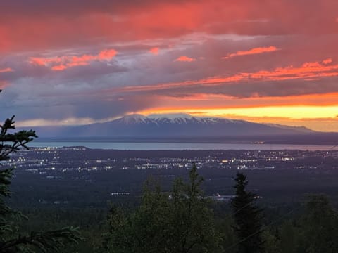Living room view of Sleeping Lady in the midnight sun