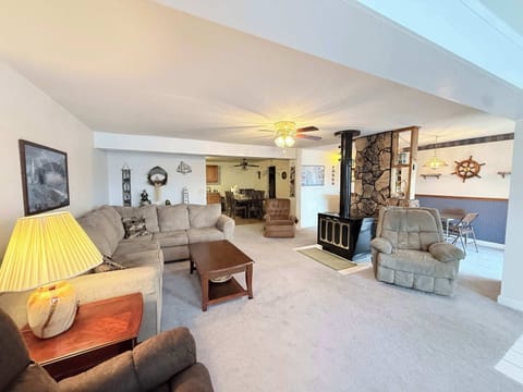 Kick back and relax in the cozy living room after a day on the lake