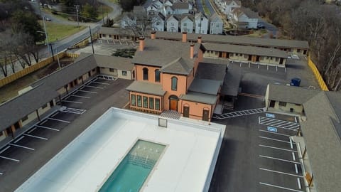 Unwind poolside with spacious grounds and easy parking.
