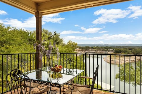 Balcony porch with seating table set