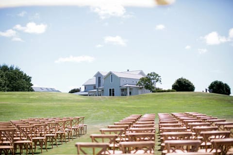 Outdoor banquet area