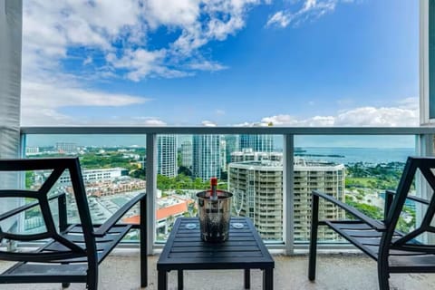 Balcony with beautiful bay views.