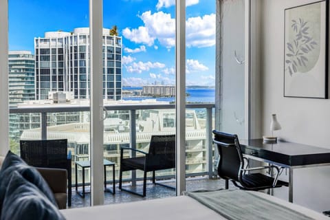 Balcony/bay view from king size bed
