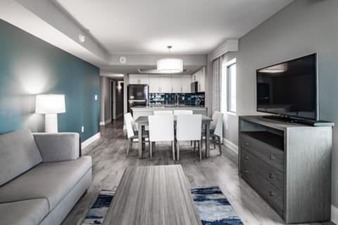 Gather comfortably in an open living space made for downtime.
