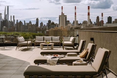 Lounge in cushioned daybeds and bask in open skies.