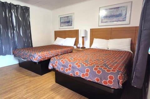 Settle in comfortably with two beds and soft lighting
