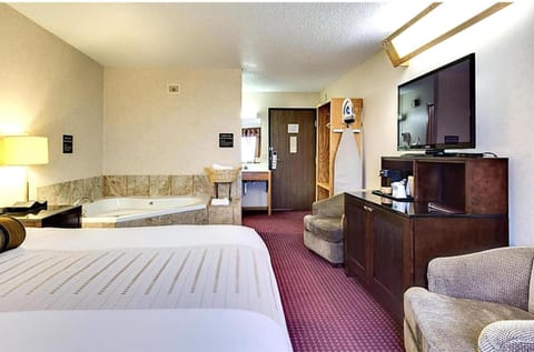 Unwind in a spacious suite with soothing in-room whirlpool.