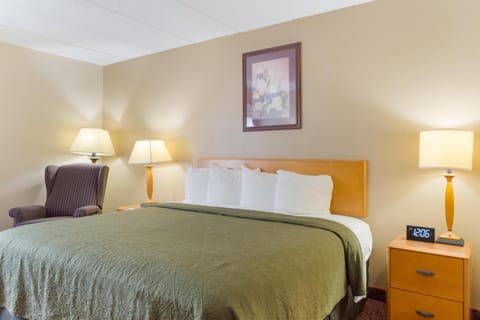 Drift off in a warm, lamp-lit room with crisp linens.